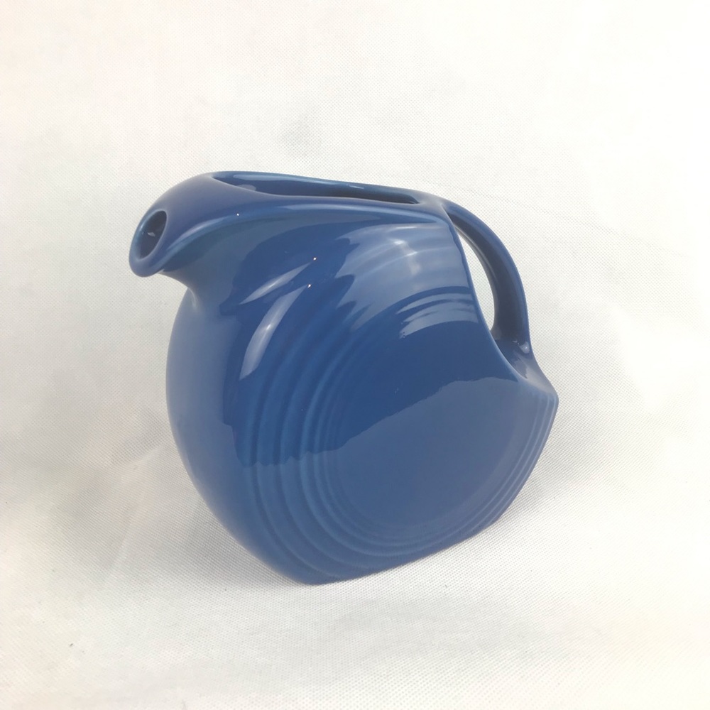 Homer Laughlin HLC Signed Fiesta Fiestaware Large Disc Jug Blue Pitcher USA
